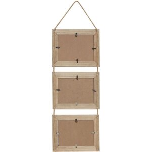 S67TV1 Appendiabiti in legno driftwood per 3 immagini