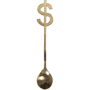 Cucchiaio Dollar Sign 3x15 cm - 64455GO