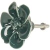 Clayre & Eef 64279 Pomello per porta Ø 4 cm Fiori in ceramica verde