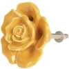Clayre & Eef 64282 Pomello per porta Ø 4 cm in ceramica gialla a fiori
