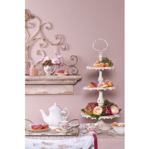 Clayre & Eef 6CEMU0059 Tazza 200 ml Beige Rosa Porcellana Fiori Oro