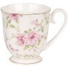 Clayre & Eef 6CEMU0059 Tazza 200 ml Beige Rosa Porcellana Fiori Oro