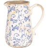 Clayre & Eef 6CE1036 Brocca per acqua da 1000 ml in ceramica multicolore Foglie rotonde