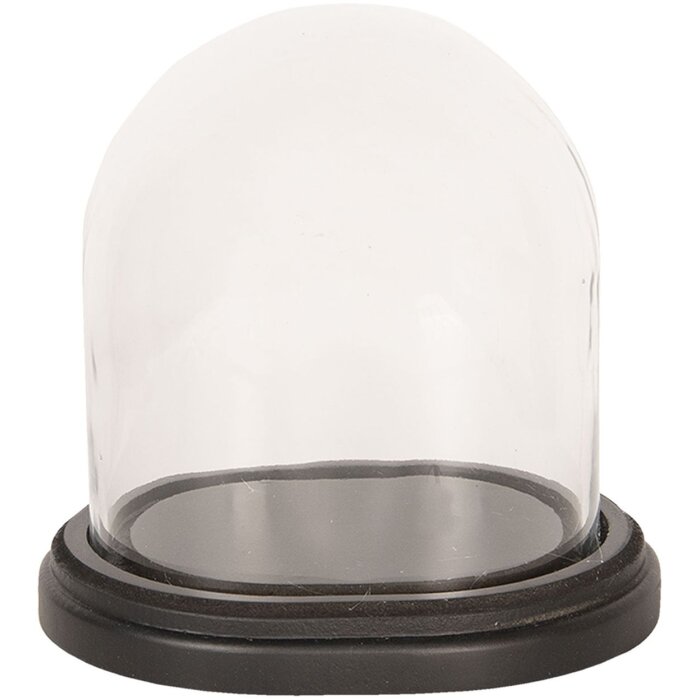 Clayre & Eef 6GL2488 Campana di vetro 18x15x18 cm Legno marrone Vetro Ovale