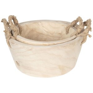 Cestino in legno (2 pezzi) Ø 36x16 cm - Ø...