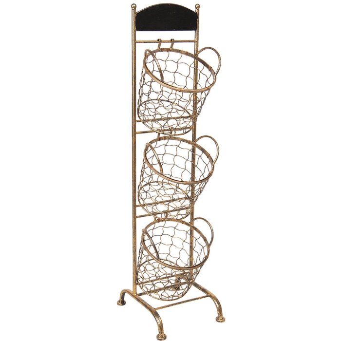 Mensola in ferro con cestini 30x25x98 cm - 5Y0643