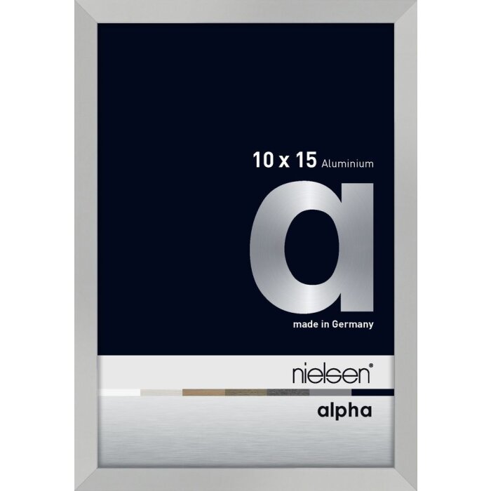Cornice Nielsen in alluminio Alpha 10x15 cm argento opaco