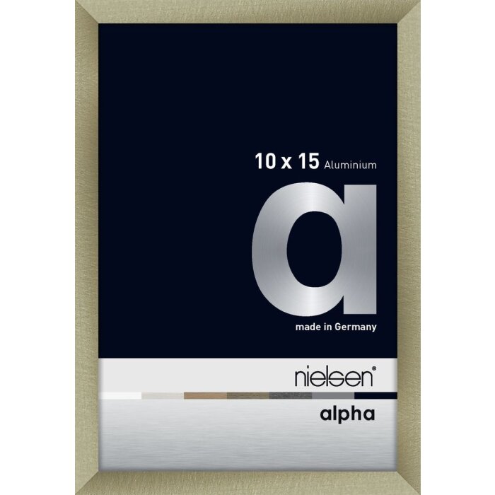 Cornice Nielsen in alluminio Alpha 10x15 cm in acciaio inox spazzolato