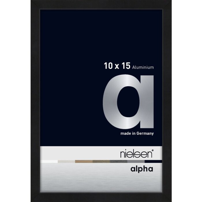 Cornice Nielsen in alluminio Alpha 10x15 cm anodizzato nero opaco
