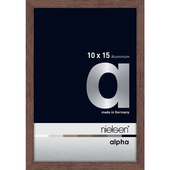 Cornice Nielsen in alluminio Alpha 10x15 cm luce wengé