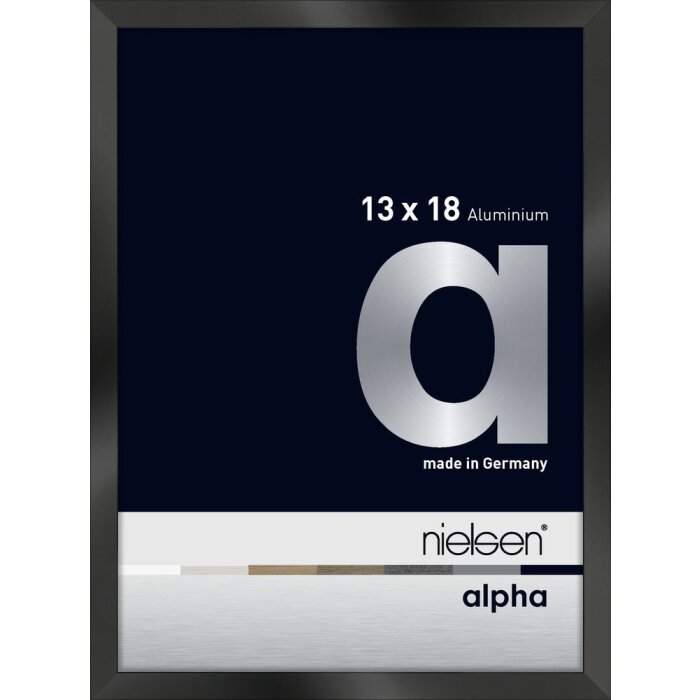 Cornice Nielsen in alluminio Alpha 13x18 cm anodizzato nero lucido