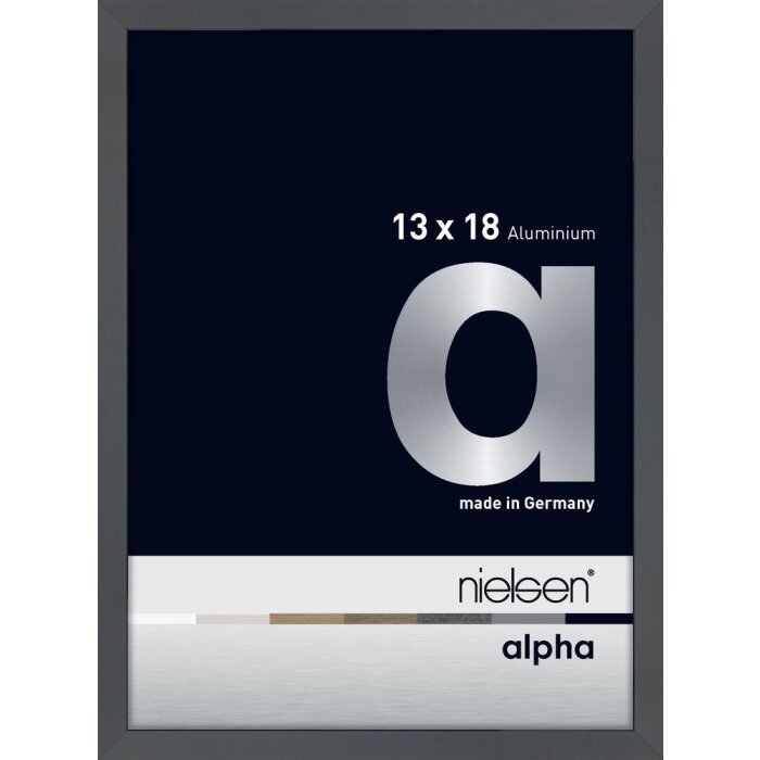 Cornice Nielsen in alluminio Alpha 13x18 cm grigio scuro lucido