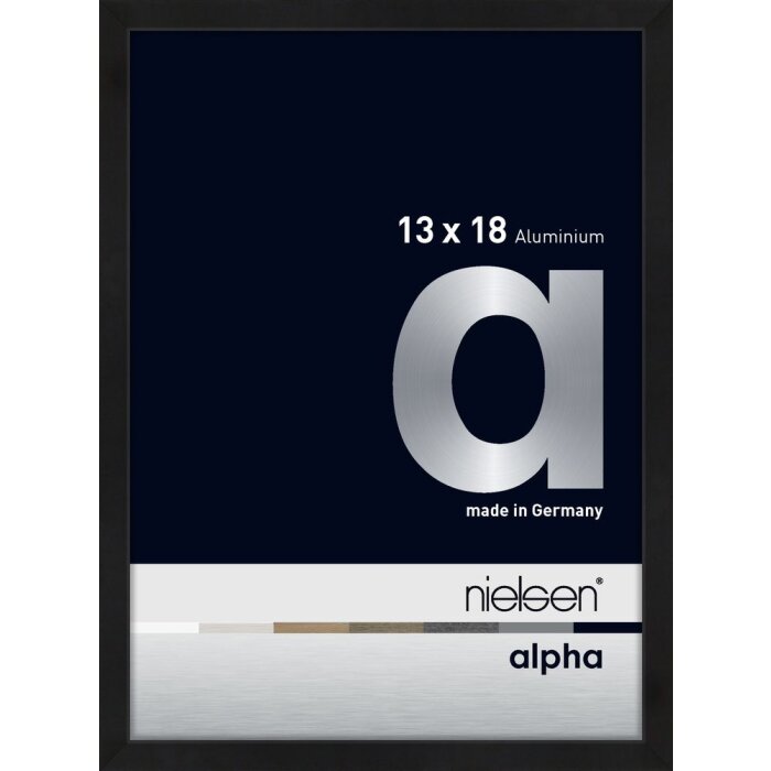 Cornice Nielsen in alluminio Alpha 13x18 cm anodizzato nero opaco