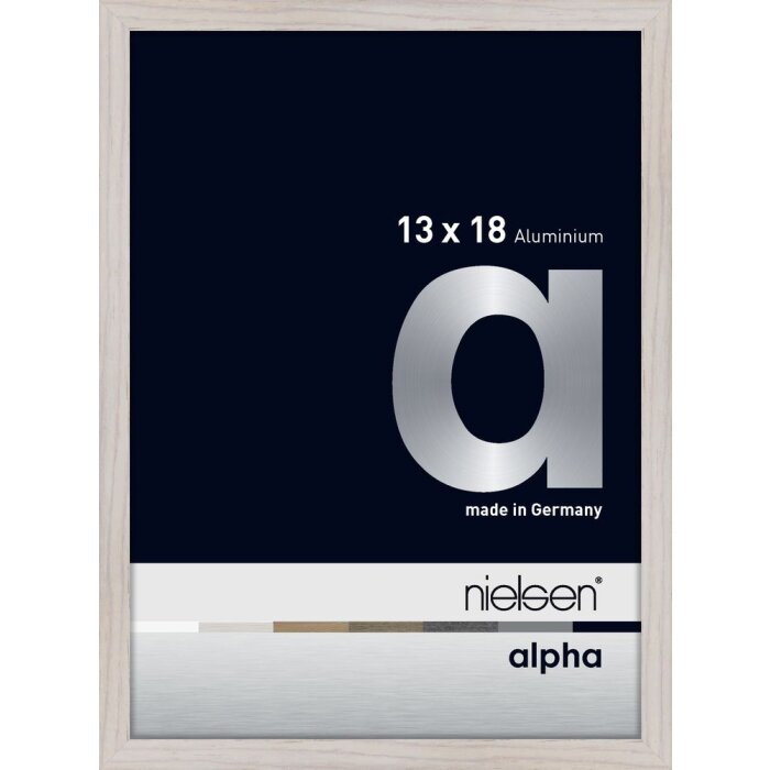 Cornice Nielsen in alluminio Alpha 13x18 cm rovere bianco