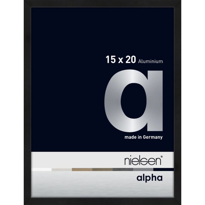 Cornice Nielsen in alluminio Alpha 15x20 cm anodizzato nero opaco