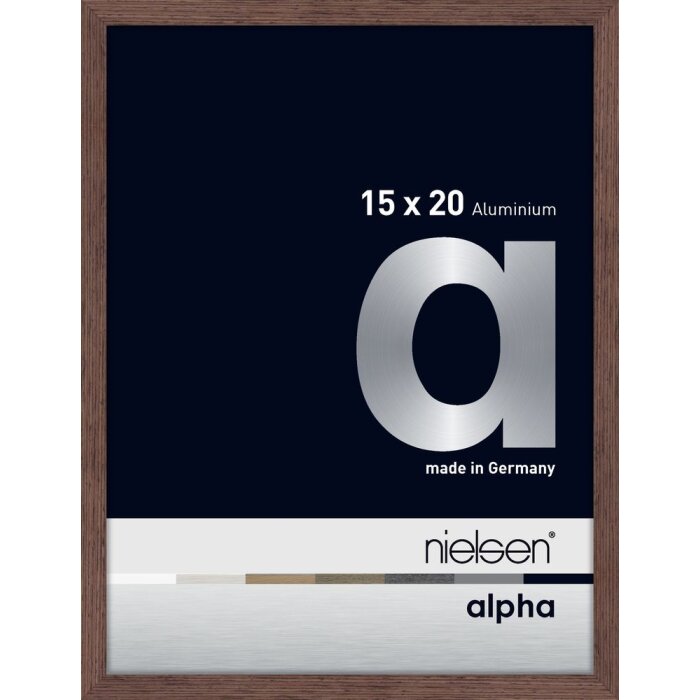 Nielsen Cornice in alluminio Alpha 15x20 cm wengé light