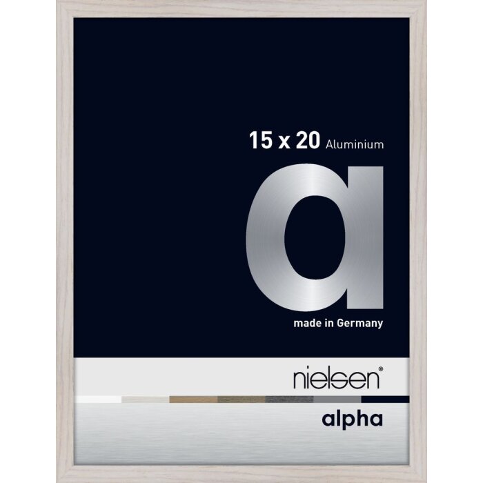 Cornice Nielsen in alluminio Alpha 15x20 cm rovere bianco