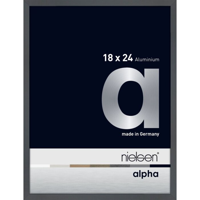 Cornice Nielsen in alluminio Alpha 18x24 cm grigio scuro lucido