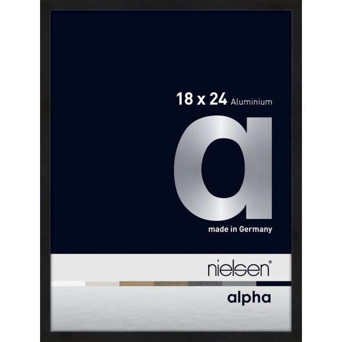 Cornice Nielsen in alluminio Alpha 18x24 cm anodizzato nero opaco