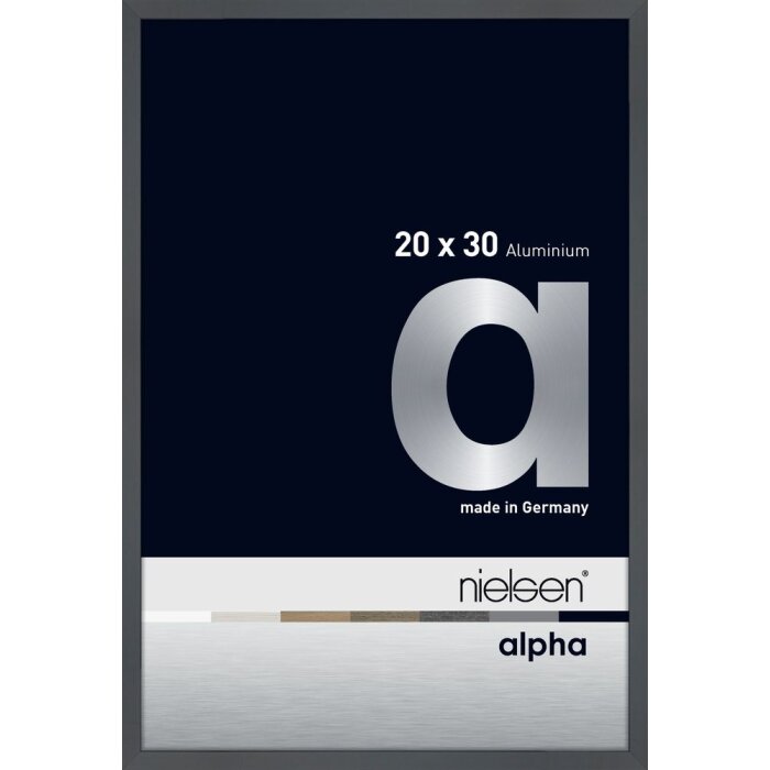Cornice Nielsen in alluminio Alpha 20x30 cm grigio scuro lucido