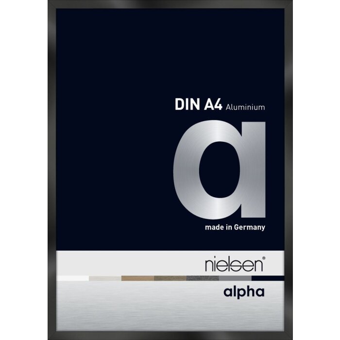 Cornice Nielsen in alluminio Alpha 21x29,7 cm anodizzato nero lucido