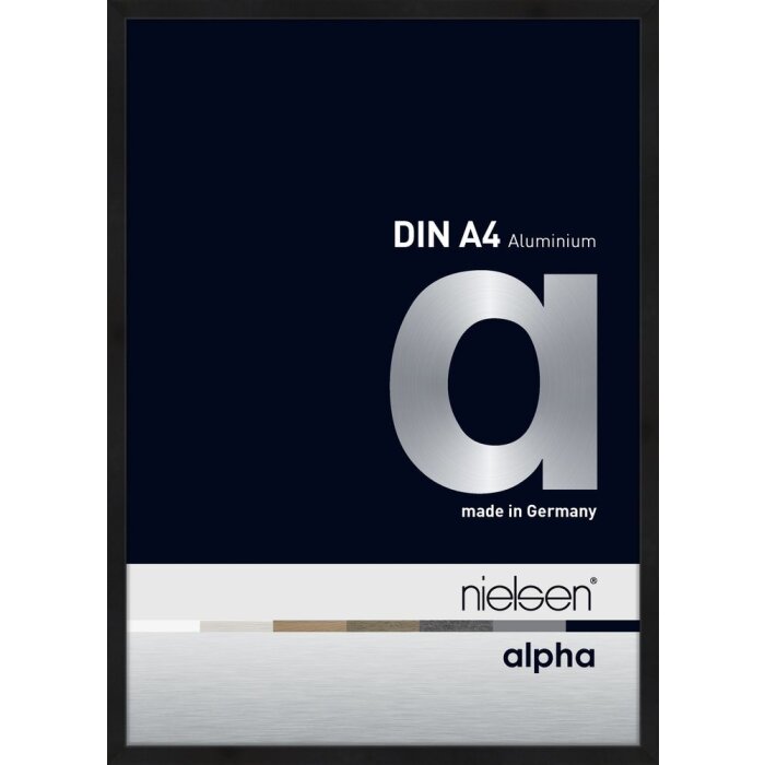 Cornice Nielsen in alluminio Alpha 21x29,7 cm anodizzato nero opaco