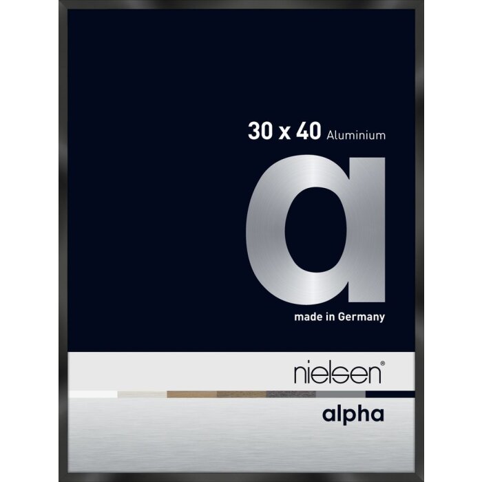 Cornice Nielsen in alluminio Alpha 30x40 cm anodizzato nero lucido