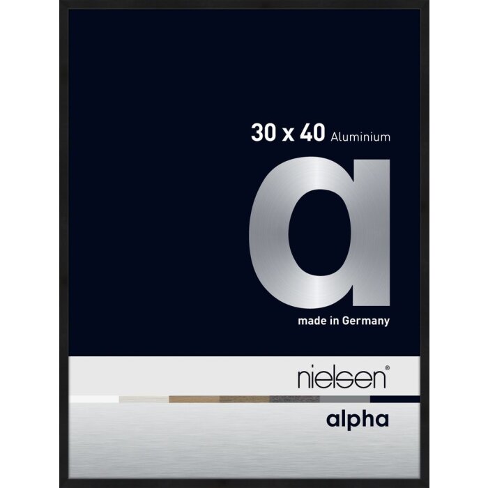 Cornice Nielsen in alluminio Alpha 30x40 cm anodizzato nero opaco