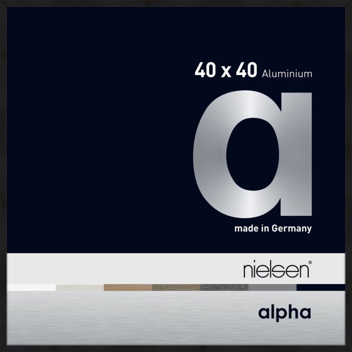 Cornice Nielsen in alluminio Alpha 40x40 cm anodizzato nero opaco