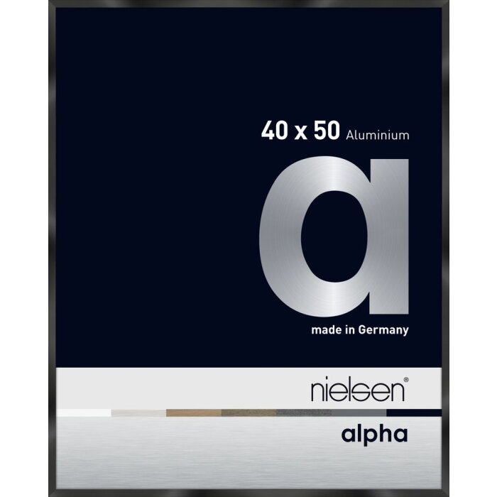 Cornice Nielsen in alluminio Alpha 40x50 cm anodizzato nero lucido