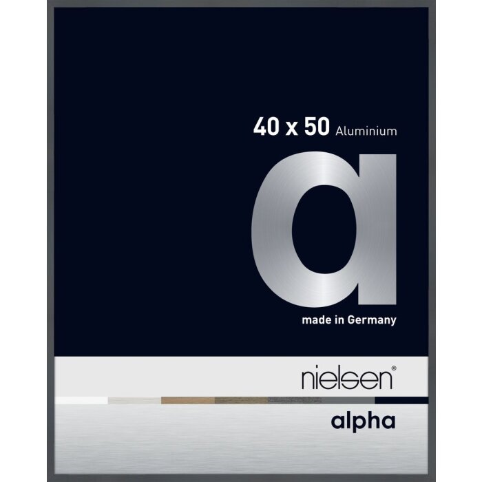 Cornice Nielsen in alluminio Alpha 40x50 cm grigio scuro lucido