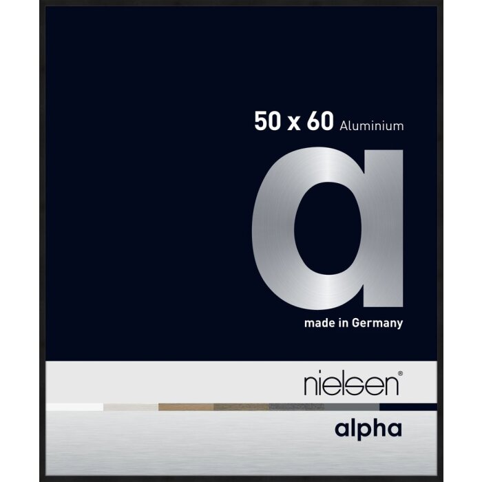Cornice Nielsen in alluminio Alpha 50x60 cm anodizzato nero opaco