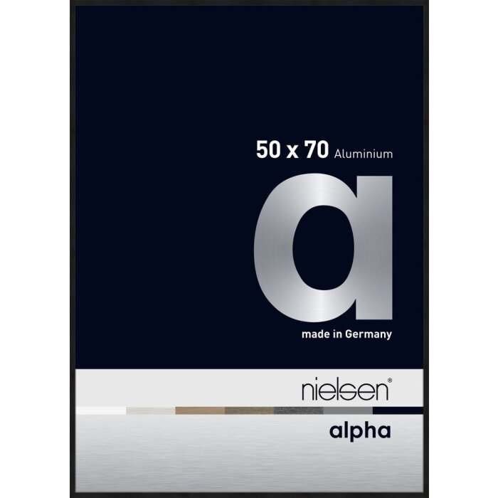 Cornice Nielsen in alluminio Alpha 50x70 cm anodizzato nero opaco