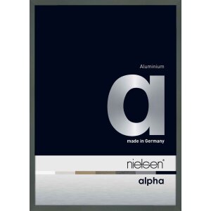 Cornice Nielsen in alluminio Alpha 59,4x84,1 cm anodizzato nero lucido