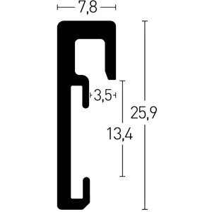 Cornice Nielsen in alluminio Alpha 59,4x84,1 cm anodizzato nero lucido