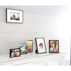 Cornice Nielsen in alluminio Alpha 59,4x84,1 cm anodizzato nero lucido