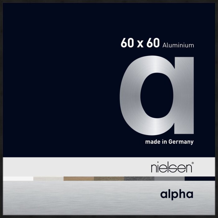 Cornice Nielsen in alluminio Alpha 60x60 cm anodizzato nero opaco