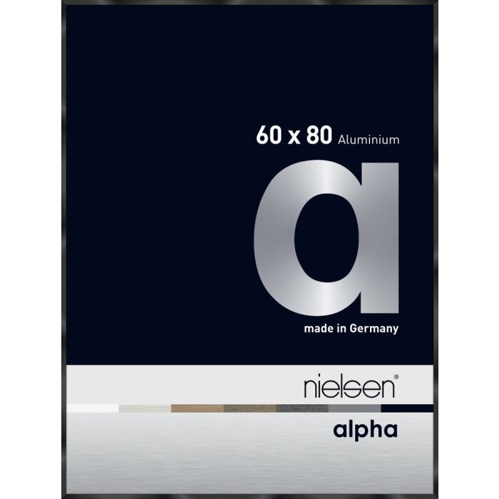 Cornice Nielsen in alluminio Alpha 60x80 cm anodizzato nero lucido