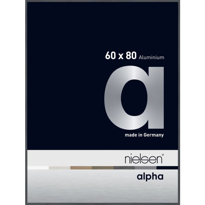 Cornice Nielsen in alluminio Alpha 60x80 cm grigio scuro lucido