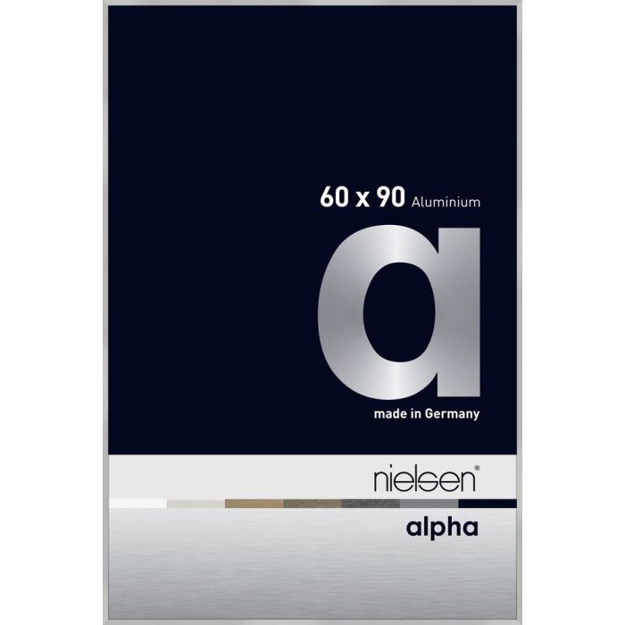 Cornice Nielsen in alluminio Alpha 60x90 cm argento opaco