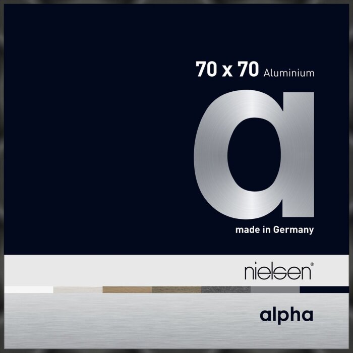Cornice Nielsen in alluminio Alpha 70x70 cm anodizzato nero lucido