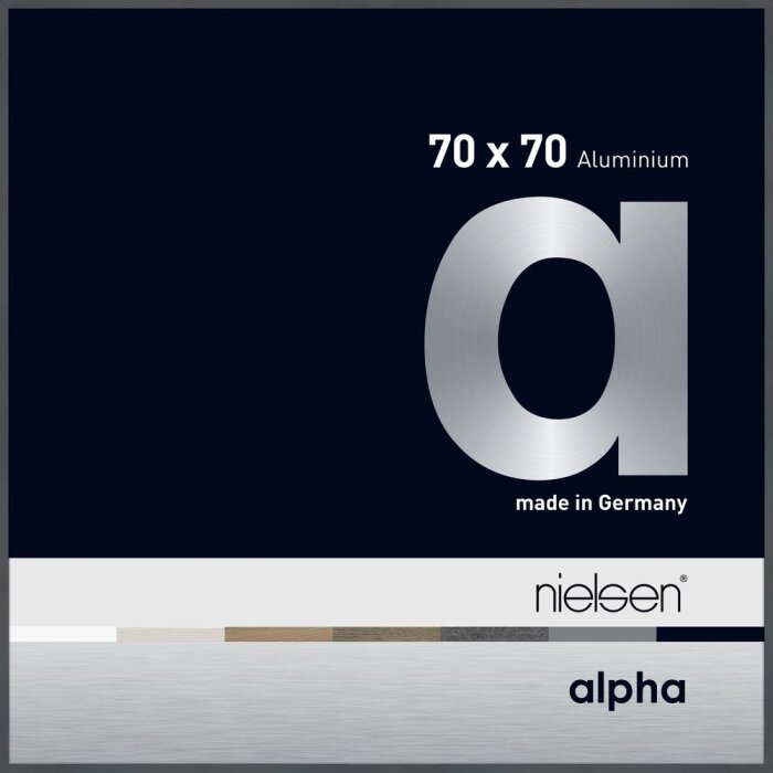 Cornice Nielsen in alluminio Alpha 70x70 cm grigio scuro lucido