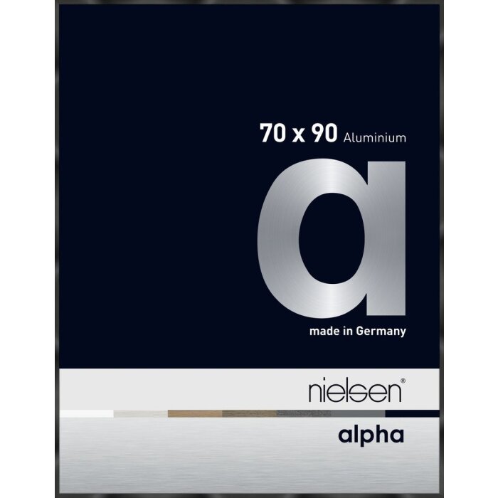 Cornice Nielsen in alluminio Alpha 70x90 cm anodizzato nero lucido