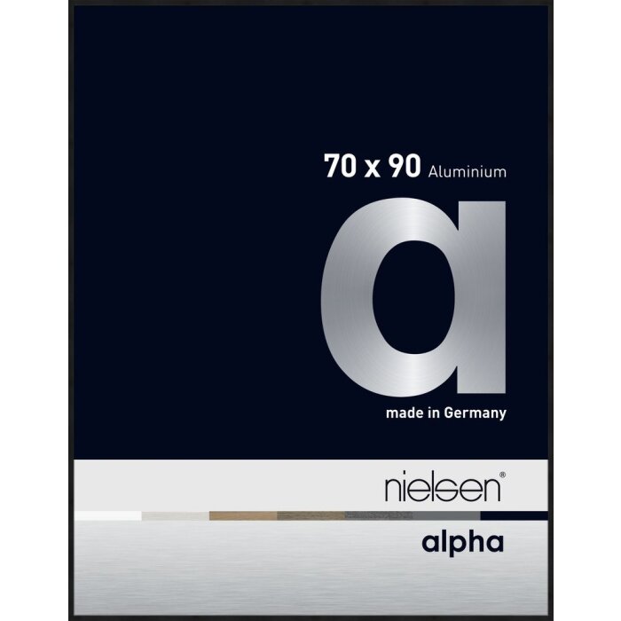 Cornice Nielsen in alluminio Alpha 70x90 cm anodizzato nero opaco