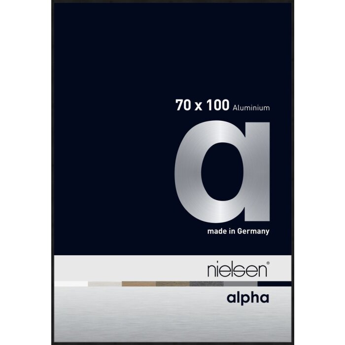 Cornice Nielsen in alluminio Alpha 70x100 cm anodizzato nero opaco