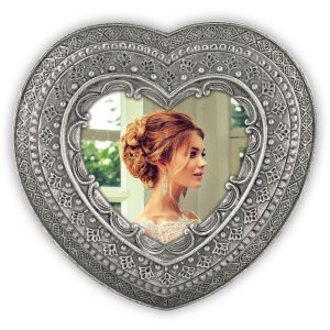 Portafoto Roche Heart 8x8 cm argento