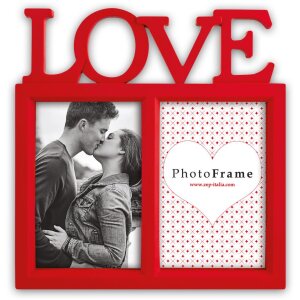 ZEP Cornice doppia Madeira 2 foto 10x15 cm rosso Amore