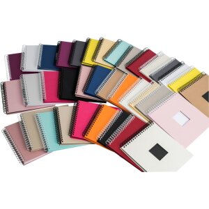 HNFD Album a spirale Khari 50 pagine bianche o nere 24x25 cm
