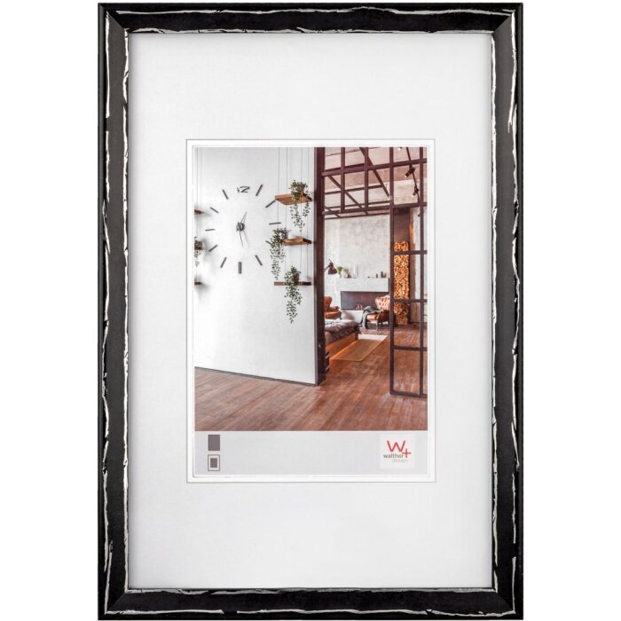 Cornice in legno Metropolis 10x15 cm nero-argento