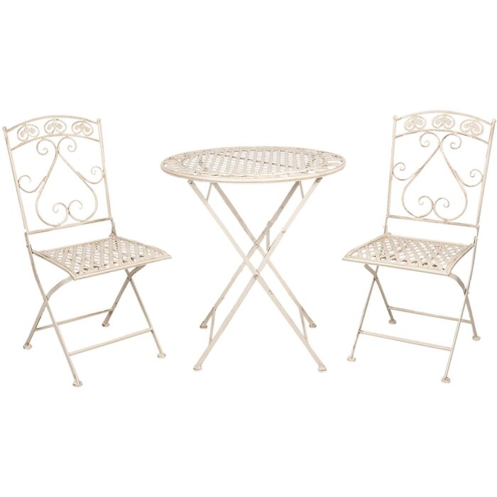 Tavolo + 2 sedie Ø 70x76 cm - 39x48x91 cm (2 pezzi) Clayre & Eef 5Y0696